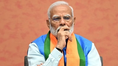 Prime Minister Narendra Modi attends the release of the Bharatiya Janata Party's (BJP) manifesto ahead of the Lok Sabha elections 2024 at the party headquarters in New Delhi on April 14. (AFP) Prime Minister Narendra Modi attends the release of the Bharatiya Janata Party's (BJP) manifesto ahead of the Lok Sabha elections 2024 at the party headquarters in New Delhi on April 14. (AFP)