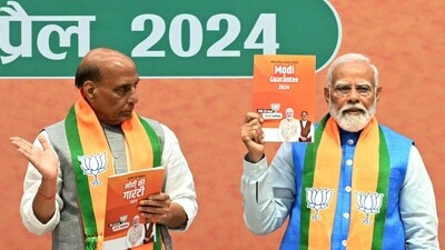 PM Narendra Modi asserted that the BJP will work towards implementing the one nation, one election initiative, and stressed that the Uniform Civil Code was in the national interest. (AFP) PM Narendra Modi asserted that the BJP will work towards implementing the one nation, one election initiative, and stressed that the Uniform Civil Code was in the national interest. (AFP)
