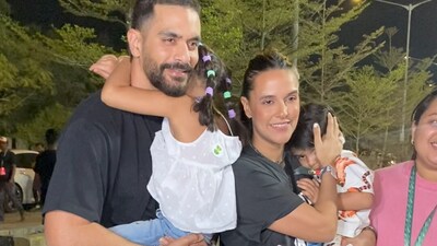 Neha Dhupia and Angad Bedi brought their little ones Mehr and Guriq along for the fun. Neha Dhupia and Angad Bedi brought their little ones Mehr and Guriq along for the fun.
