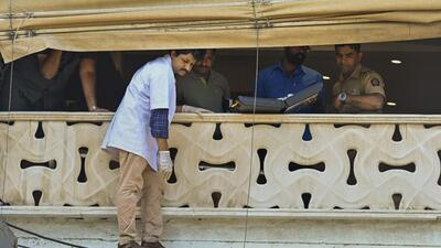 The Mumbai Police and Forensic team officials at actor Salman Khan's residence at Bandra after two bike-borne assailants opened fire outside his residence in Mumbai on Sunday. (PTI) The Mumbai Police and Forensic team officials at actor Salman Khan's residence at Bandra after two bike-borne assailants opened fire outside his residence in Mumbai on Sunday. (PTI)