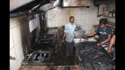 The hotel that caught fire in Charbagh (Sourced)