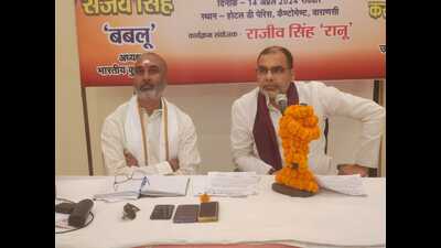 WFI president Sanjay Singh in Varanasi on Sunday (HT)