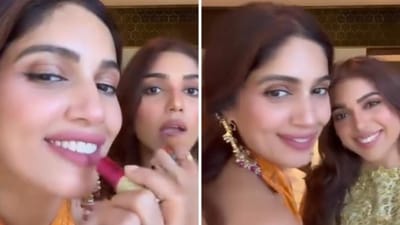 Bhumi Pednekar and Samiksha Pednekar in a new Instagram video. Bhumi Pednekar and Samiksha Pednekar in a new Instagram video.