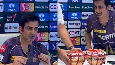 Gautam Gambhir offers sweets to reporters ahead of KKR vs LSG match Gautam Gambhir offers sweets to reporters ahead of KKR vs LSG match
