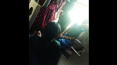 Snapshot of the 3 AC coach. (X/@rachitpjain)