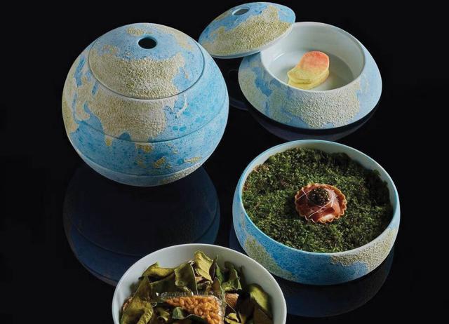The food at Gaggan in Bangkok includes some of Gaggan Anand’s greatest hits, with luxury garnishes. The food at Gaggan in Bangkok includes some of Gaggan Anand’s greatest hits, with luxury garnishes.