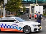 A police officer stands at police cordon near a crime scene at Bondi Junction in Sydney, Monday, April 15, 2024, after several people were stabbed to death at a shopping on April 13. 