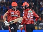 Sunrisers Hyderabad's Heinrich Klaasen and Aiden Markram (L) run between the wickets