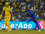 Mumbai: Mumbai Indians' Jasprit Bumrah bowls against Chennai Super Kings. Mumbai: Mumbai Indians' Jasprit Bumrah bowls against Chennai Super Kings.