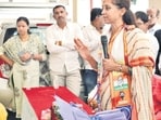 Supriya Sule campaigning at Baramati on Sunday Supriya Sule campaigning at Baramati on Sunday