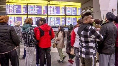 Passengers wait at Indira Gandhi International Airport in New Delhi. (ANI) Passengers wait at Indira Gandhi International Airport in New Delhi. (ANI)