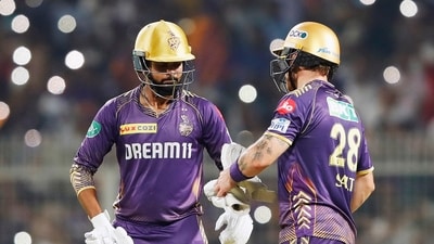 Kolkata Knight Riders' skipper Shreyas Iyer and Philip Salt during the match against Lucknow Super Giants (IPL) Kolkata Knight Riders' skipper Shreyas Iyer and Philip Salt during the match against Lucknow Super Giants (IPL)