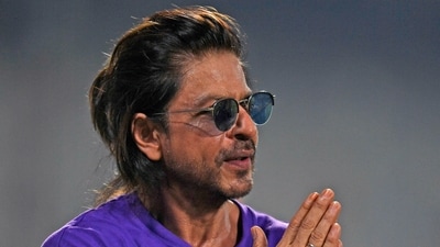 Kolkata Knight Riders (KKR) co-owner and Bollywood actor Shah Rukh Khan gestures to the crowd after winning the match against Lucknow Super Giants. (ANI ) Kolkata Knight Riders (KKR) co-owner and Bollywood actor Shah Rukh Khan gestures to the crowd after winning the match against Lucknow Super Giants. (ANI )