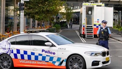 A police officer stands at police cordon near a crime scene at Bondi Junction in Sydney, Monday, April 15, 2024, after several people were stabbed to death at a shopping on April 13. (AP) A police officer stands at police cordon near a crime scene at Bondi Junction in Sydney, Monday, April 15, 2024, after several people were stabbed to death at a shopping on April 13. (AP)