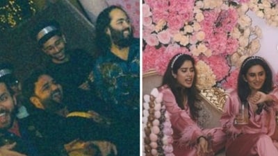 Janhvi Kapoor shared pictures from Radhika Merchant's bridal shower, with Anant Ambani also making an appearance