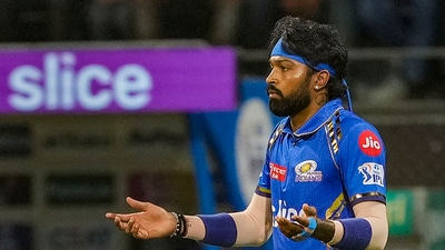 Mumbai Indians captain Hardik Pandya during the Indian Premier League (IPL) cricket match between Chennai Super Kings and Mumbai Indians, at Wankhede Stadium in Mumbai, Sunday (PTI) Mumbai Indians captain Hardik Pandya during the Indian Premier League (IPL) cricket match between Chennai Super Kings and Mumbai Indians, at Wankhede Stadium in Mumbai, Sunday (PTI)