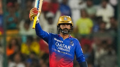  It was Dinesh Karthik, however, who really made sure that RCB are not humiliated at their own home by scoring 83 in 35 balls. All these contributions meant that RCB ended with a score of 262/7, just one run behind their own highest ever IPL total of 263/5 which they had scored against the Pune Warriors in 2013. Chris Gayle had scored an unbeaten 175 off 66 balls in that game and RCB had won it by 130 runs. This time, they lost by 25 runs. (PTI) It was Dinesh Karthik, however, who really made sure that RCB are not humiliated at their own home by scoring 83 in 35 balls. All these contributions meant that RCB ended with a score of 262/7, just one run behind their own highest ever IPL total of 263/5 which they had scored against the Pune Warriors in 2013. Chris Gayle had scored an unbeaten 175 off 66 balls in that game and RCB had won it by 130 runs. This time, they lost by 25 runs. (PTI)