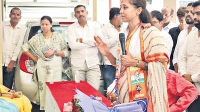 Supriya Sule campaigning at Baramati on Sunday Supriya Sule campaigning at Baramati on Sunday