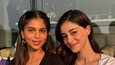 Suhana Khan and Ananya Panday pose for pictures at the Eden Gardens. They were there to cheer for Kolkata Knight Riders. Suhana Khan and Ananya Panday pose for pictures at the Eden Gardens. They were there to cheer for Kolkata Knight Riders.