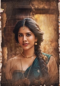 Nabha Natesh's look from Swayambhu. Nabha Natesh's look from Swayambhu.