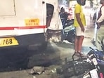 Two die as speeding bike crashes into stationary bus in Mahim