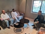 Eknath Shinde at Salman Khan's residence Eknath Shinde at Salman Khan's residence