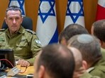 Israeli Army chief Lieutenant General Herzi Halevi (L) attends a situational assessment with members of the General Staff Forum at the Kirya military base, which houses the Defence Ministry in Tel Aviv. Israeli Army chief Lieutenant General Herzi Halevi (L) attends a situational assessment with members of the General Staff Forum at the Kirya military base, which houses the Defence Ministry in Tel Aviv.
