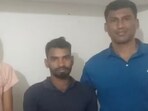 The two shooters (left and centre) were last spotted in Mira Road The two shooters (left and centre) were last spotted in Mira Road