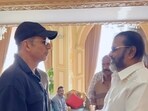 Akshay Kumar has landed in Hyderabad for his Telugu debut.