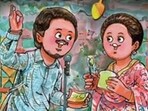 Parineeti Chopra and Diljit Dosanjh shared the Amul doodle on social media. Parineeti Chopra and Diljit Dosanjh shared the Amul doodle on social media.
