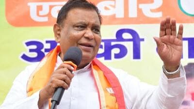 BJP candidate and sitting MLA Atul Garg during his campaigning in Sahibabad area on Tuesday. (Sakib Ali/HT Photo) BJP candidate and sitting MLA Atul Garg during his campaigning in Sahibabad area on Tuesday. (Sakib Ali/HT Photo)