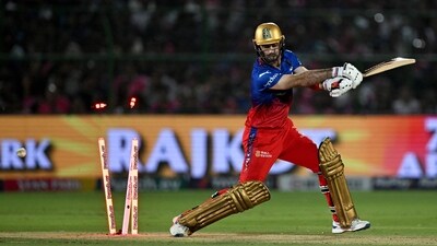 Royal Challengers Bengaluru's Glenn Maxwell is clean bowled during an IPL 2024 match (AFP) Royal Challengers Bengaluru's Glenn Maxwell is clean bowled during an IPL 2024 match (AFP)