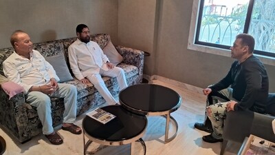 Eknath Shinde at Salman Khan's residence (ANI)