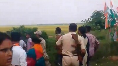 The BJP alleged that TMC workers attacked its Lok Sabha candidate Pranat Tudu in Jhargram. (X/BJP West Bengal) The BJP alleged that TMC workers attacked its Lok Sabha candidate Pranat Tudu in Jhargram. (X/BJP West Bengal)