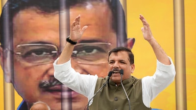 AAP leader Sanjay Singh speaks during a protest against the arrest of party leader and Delhi CM Arvind Kejriwal in New Delhi. (PTI file) AAP leader Sanjay Singh speaks during a protest against the arrest of party leader and Delhi CM Arvind Kejriwal in New Delhi. (PTI file)