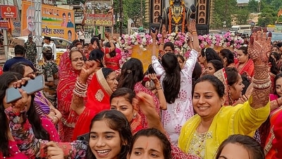 Devotees participate in a religious procession ahead of Ram Navami festival in Jagdalpur, Bastar. (PTI) Devotees participate in a religious procession ahead of Ram Navami festival in Jagdalpur, Bastar. (PTI)