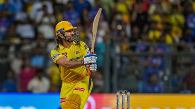 MS Dhoni smashed hat-trick of sixes against Mumbai Indians. (PTI) MS Dhoni smashed hat-trick of sixes against Mumbai Indians. (PTI)