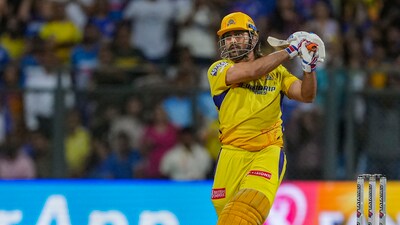 MS Dhoni plays a shot during the Indian Premier League (IPL) cricket match between Chennai Super Kings and Mumbai Indians, at Wankhede Stadium (PTI) MS Dhoni plays a shot during the Indian Premier League (IPL) cricket match between Chennai Super Kings and Mumbai Indians, at Wankhede Stadium (PTI)