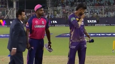Shreyas Iyer kissed the coin before flipping it against Rajasthan Royals. Shreyas Iyer kissed the coin before flipping it against Rajasthan Royals.