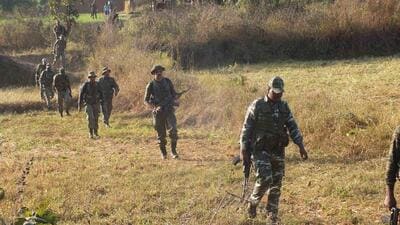 Security forces during an anti-Naxal operation. (HT File Photo) Security forces during an anti-Naxal operation. (HT File Photo)