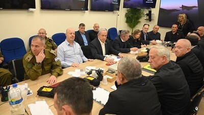 Israel's war cabinet was set to meet for the third time in three days on Tuesday, an official said, to decide on a response to Iran's first-ever direct attack, amid international pressure to avoid further escalating the conflicts in the Middle East. (AFP) Israel's war cabinet was set to meet for the third time in three days on Tuesday, an official said, to decide on a response to Iran's first-ever direct attack, amid international pressure to avoid further escalating the conflicts in the Middle East. (AFP)