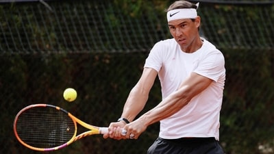 Spain's Rafael Nadal plays a backhand return during a training on the eve of his match during the ATP Barcelona Open "Conde de Godo" tennis tournament, in Barcelona, on April 15 (AFP) Spain's Rafael Nadal plays a backhand return during a training on the eve of his match during the ATP Barcelona Open "Conde de Godo" tennis tournament, in Barcelona, on April 15 (AFP)
