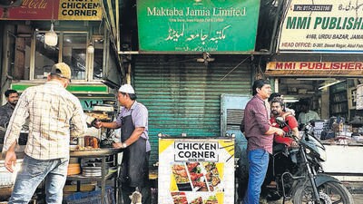 The Maktaba Jamia Limited bookstore in Old Delhi’s Urdu Bazar has been closed for more than a month, since the beginning of Ramzan. (HT Photo) The Maktaba Jamia Limited bookstore in Old Delhi’s Urdu Bazar has been closed for more than a month, since the beginning of Ramzan. (HT Photo)