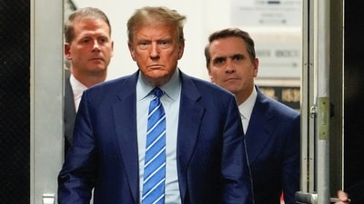 Former President Donald Trump returns to the courtroom. (Reuters)