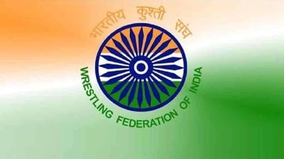 Wrestling Federation of India logo Wrestling Federation of India logo