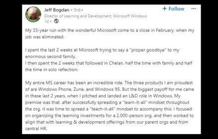 Jeff Bodgan on LinkedIn.
