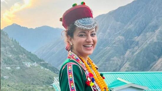 BJP’s Lok Sabha candidate from Himachal’s Mandi Kangana Ranaut. (HT File)