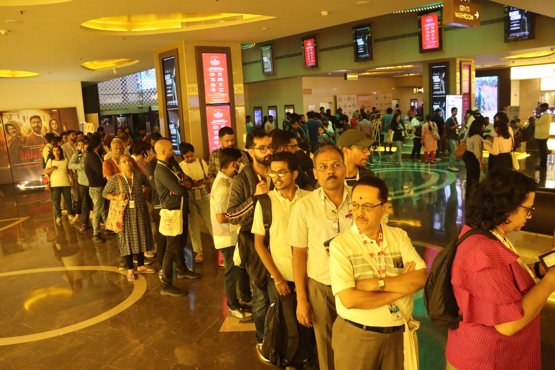 Winding queues for the films on offer (Bangalore International Film Festival) Winding queues for the films on offer (Bangalore International Film Festival)