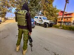 A security personnel stands guard in Anantnag district. (PTI / File)