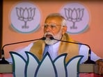 Prime Minister Narendra Modi during a public meeting ahead of Lok Sabha elections, in Nalbari district of Assam on April 17. Prime Minister Narendra Modi during a public meeting ahead of Lok Sabha elections, in Nalbari district of Assam on April 17.